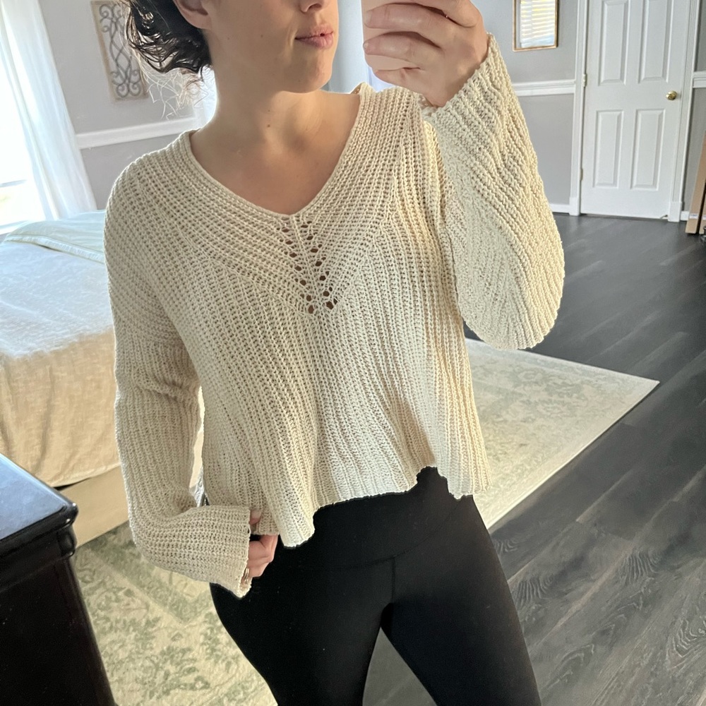 Eileen Fisher Loose Knit Linen Blend Sweater - Picture 1 of 9